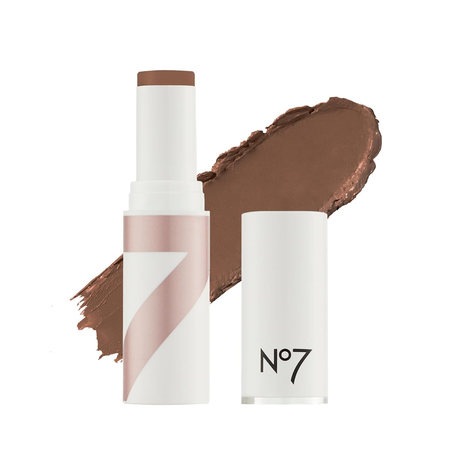 No7 Stay Perfect Foundation Stick - Long-Wear Cream Foundation with Medium, Buildable Coverage - Enriched with Squalene for a Hydrating, Non-Drying & Dewy Finish - Walnut/Ebony (10g)