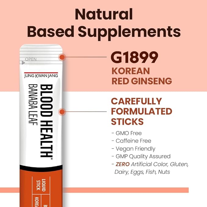 JungKwanJang Blood Health Banaba Leaf Extract (100mg), Carob 10 Count