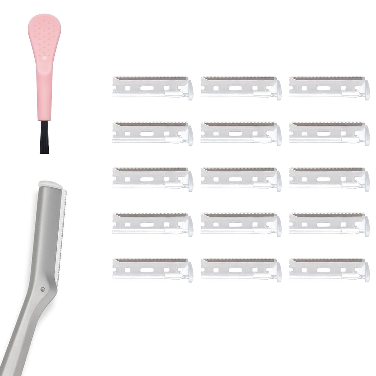 Facial Razor Replacement Blades Be suitable for Tweezerman Stainless steel blade.Pack of 15 (No handle included)