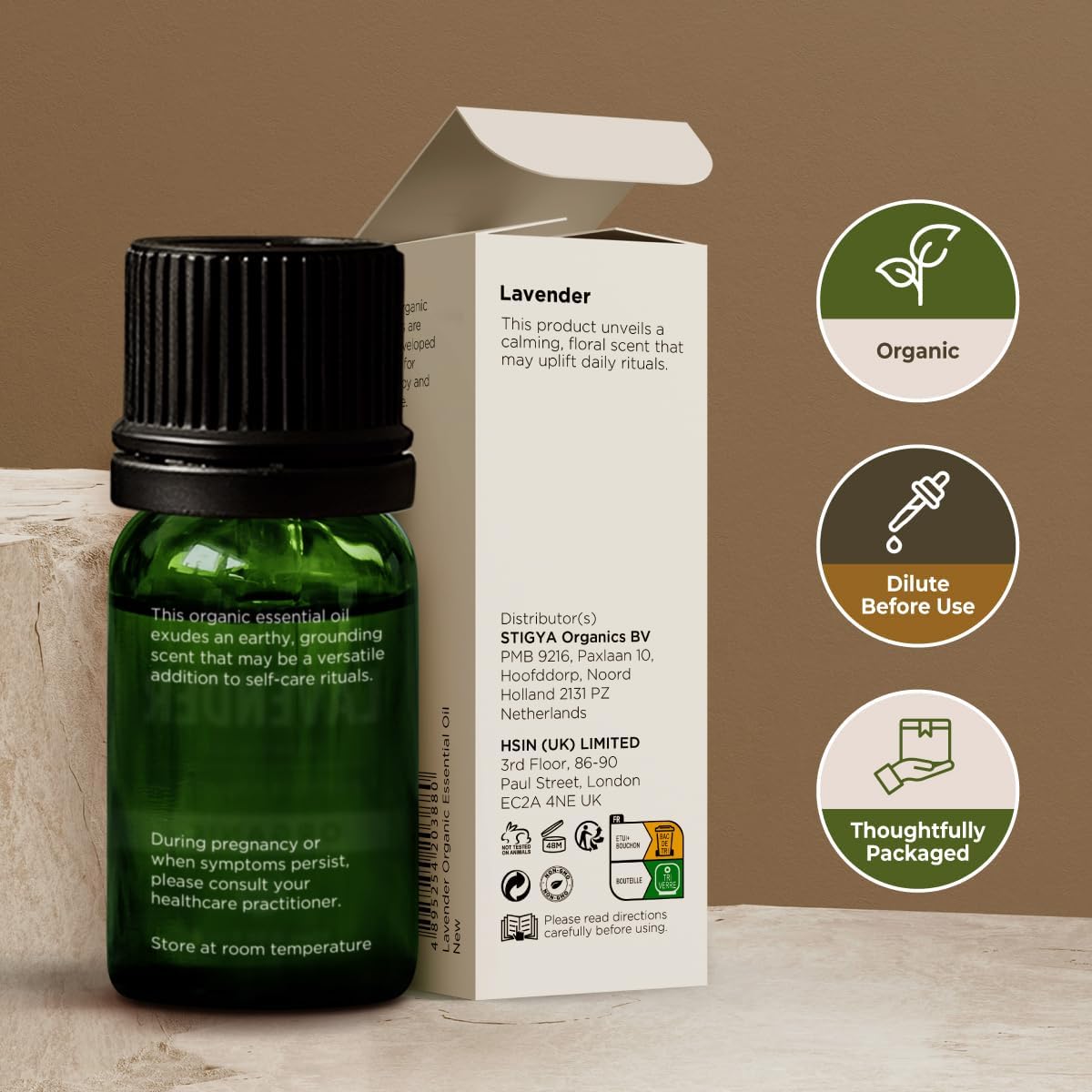 Gya Labs Organic Lavender Essential Oil - 0.34 Fl Oz - for Skin, Hair, Diffuser, Aromatherapy, DIY Candle Making Scents