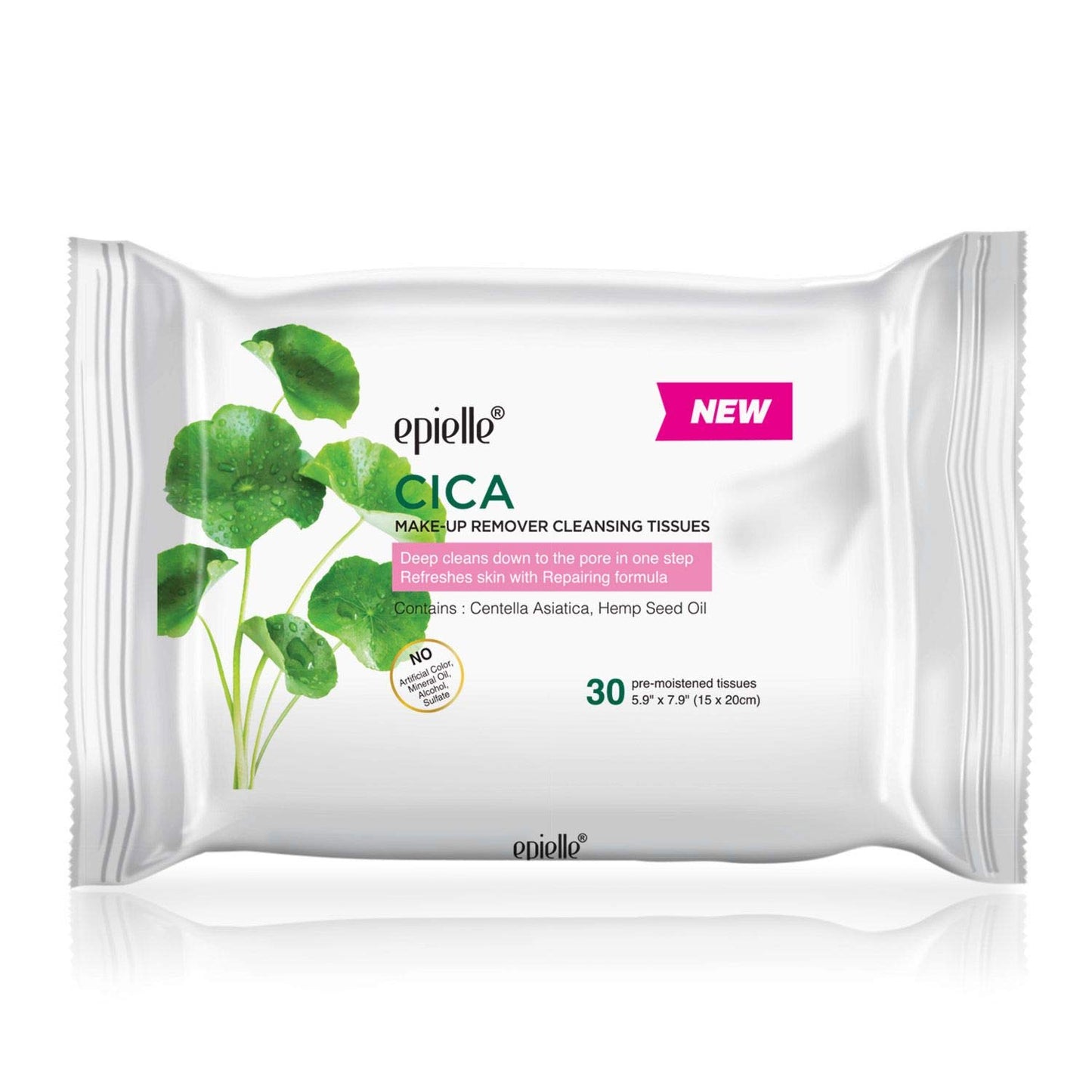 Epielle Makeup Remover Wipes, Remove Dirt, Oil, Waterproof Mascara, Gentle Daily Facial Cleanser Towelettes with Witch Hazel, Cica & Green Tea, Hypoallergenic & Alcohol-Free, 30 Count (Pack of 6)