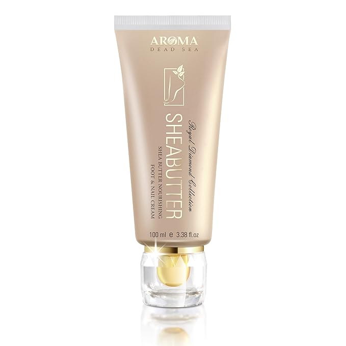 AROMA DEAD SEA Shea Butter Foot And Nail Cream Nourishing And Repair Damaged Skin. Enriched With Tea Tree Oil, Vitamin E And Wheat Germ Oil. Improves Skin Elasticity. (3.5 Fl.oz) (Pack Of 1)