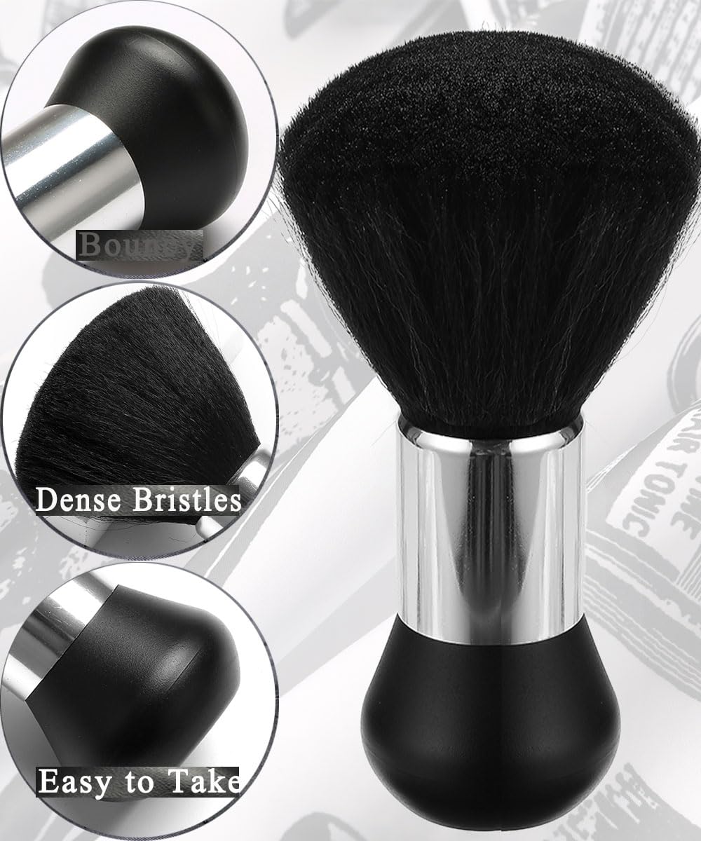 Professional Hair Cutting Cape with Neck Duster Brush, Salon Barber Cape, Hairdressing Accessories (Black)