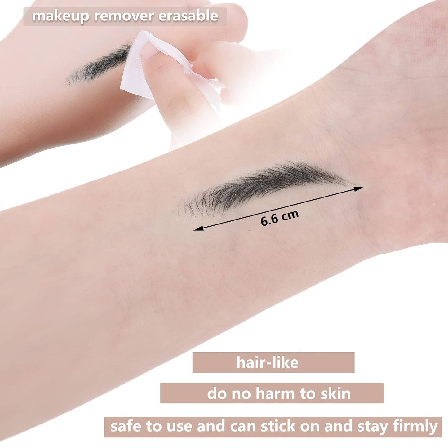 Maitys 12 Sheets 108 Pairs 4D Hair Like Waterproof Eyebrow Tattoos Stickers Temporary Transfer Brows Decal Peel off Fake Eyebrow Sticker Instant Authentic Brow Decal for Women(Elegant Style)