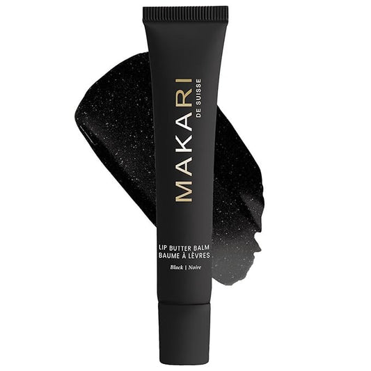 Makari Black Lip Butter Balm, Ultra-Nourishing Moisturizer for Dry, Chapped Lips, Black Flavor, Lightweight Non-Greasy Formula for Daily Hydration, All Skin Types, 0.5 oz