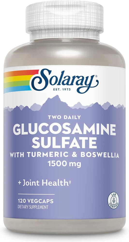 SOLARAY Glucosamine Sulfate 1500mg, Healthy Joint 60-Day Money 60 Serv, 120 VegCaps