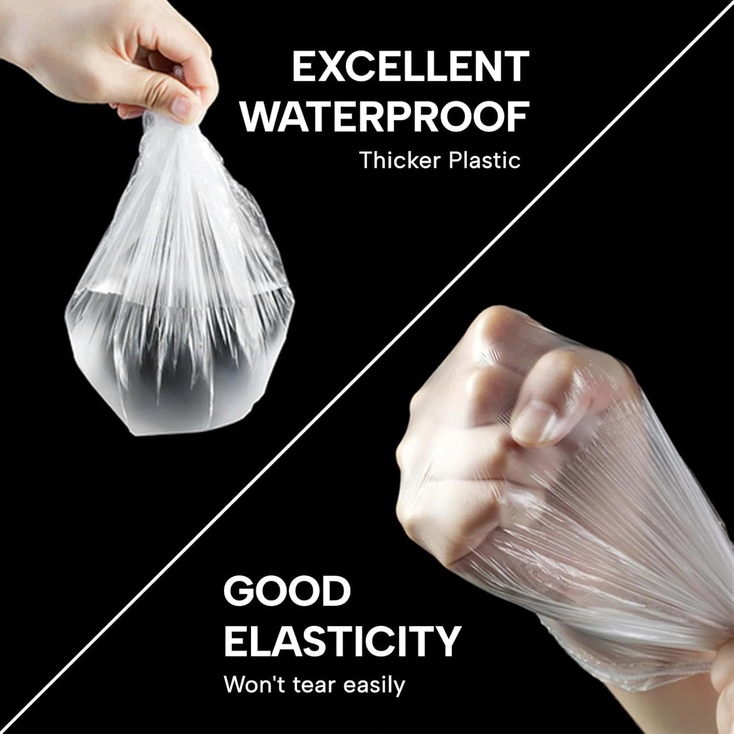 Years calm 50PS Disposable Shower Caps, Plastic Clear Shower Caps, lengthening and thickening Hair Caps for Hair dyeing assistance, Hotel and Hair Salon, Home Use, Portable Travel (Size 20.5"/52cm）