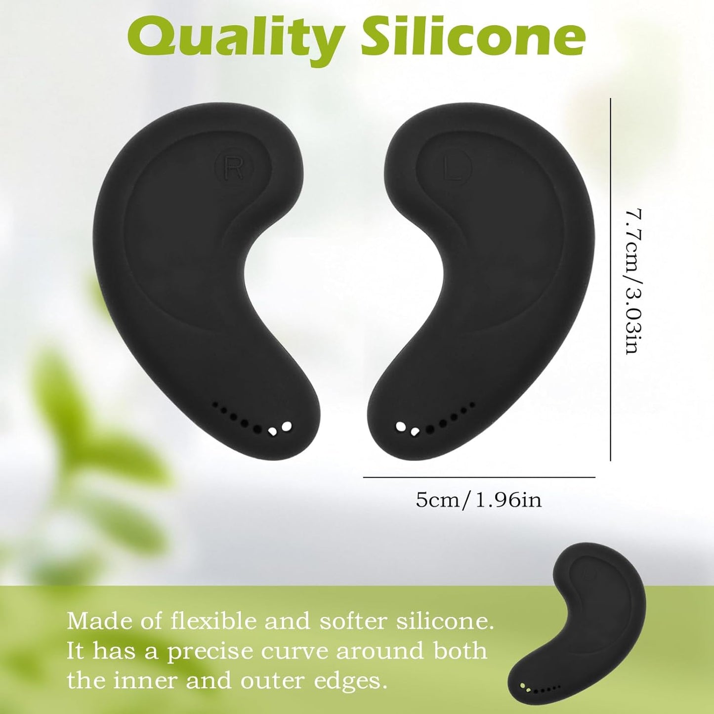 Ear Protectors for Shower, Hair Dye & Hair Dryer - Reusable Silicone Ear Cover with L/R Mark, Protection Hairdressing Protector Caps for Salon Home Use