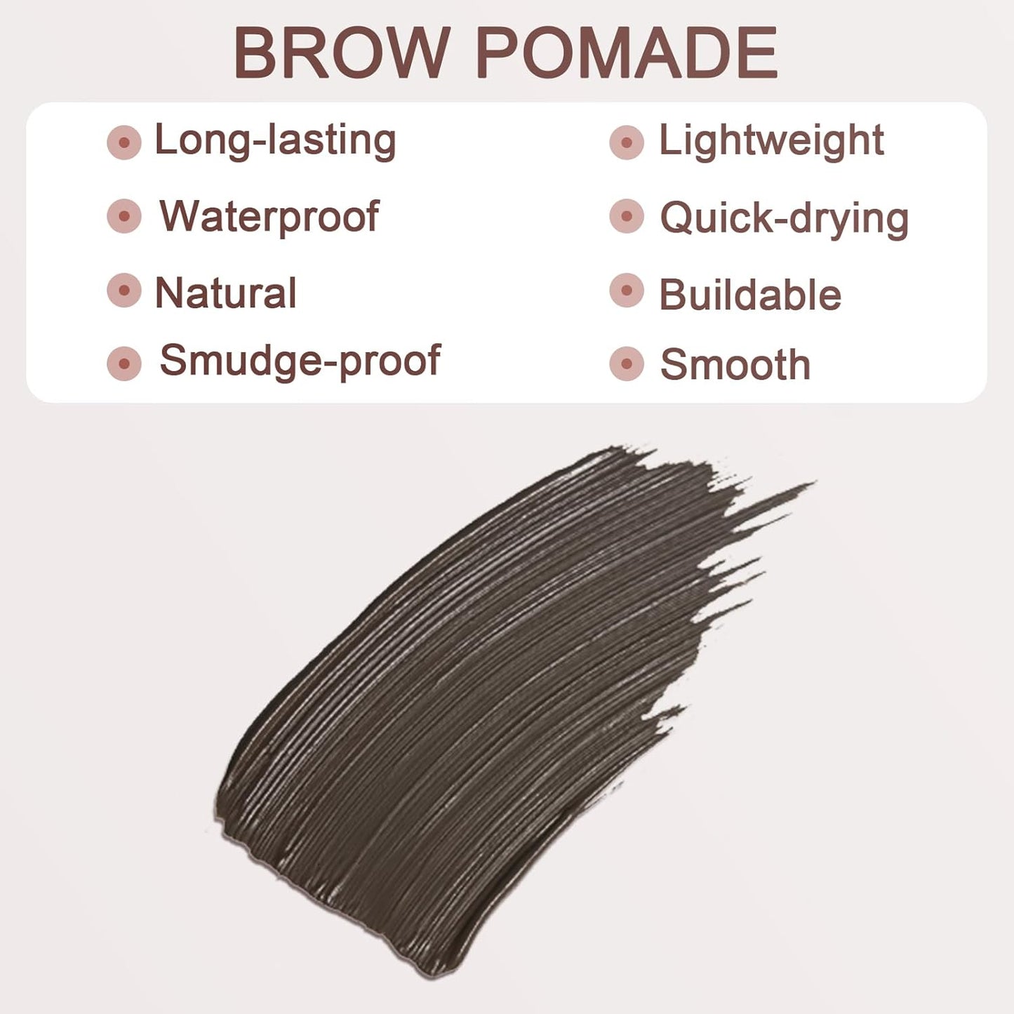 Boobeen Waterproof Eyebrow Pencil with Pomade, Brow Gel with Dual-ended Brush, Long-Lasting Natural Hair-Like Brows for All Skin Tones, Brown