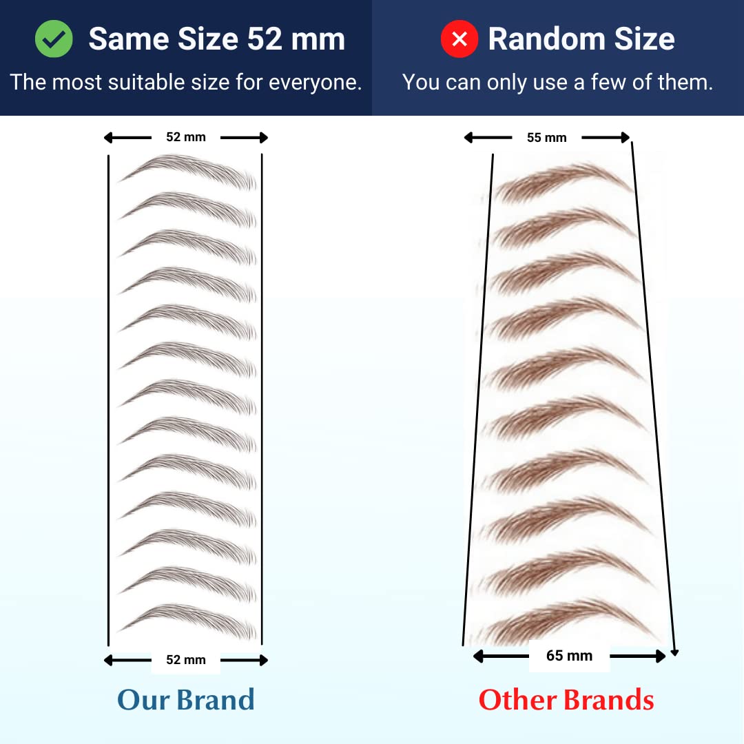 Bliss and Beyond USA | Waterproof Eyebrow Tattoo Stickers. A real hair stroke look. Hair replacement without surgery. Solution for hair loss. Bushy Tinted eyebrow tattoos. (New Las Vegas, Light Brown)