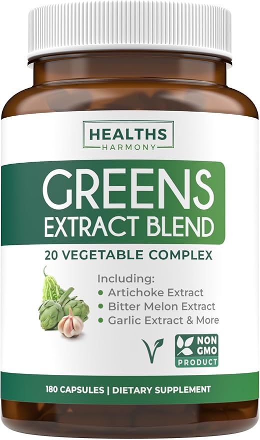 Super Greens Antioxidants Superfoods 2250mg Supplement 20 Ingredients 180 Capsules