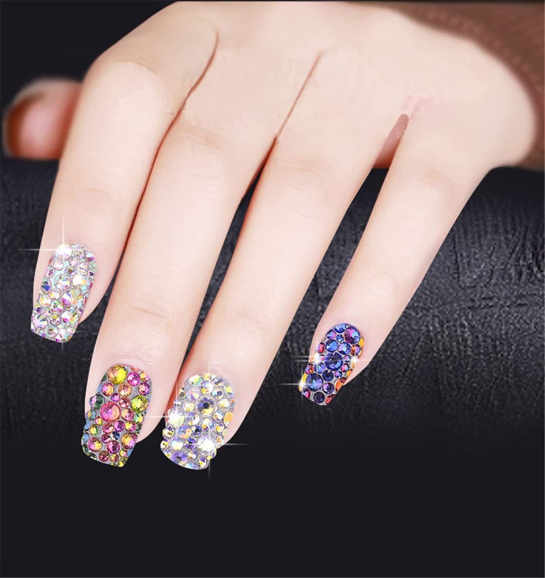 1500 Pieces SS16 4mm Flatback Rhinestones Clear Glass Round Gems Crystals for Nail Art DIY Crafts Clothes Shoes Bags （Crystal Blue）