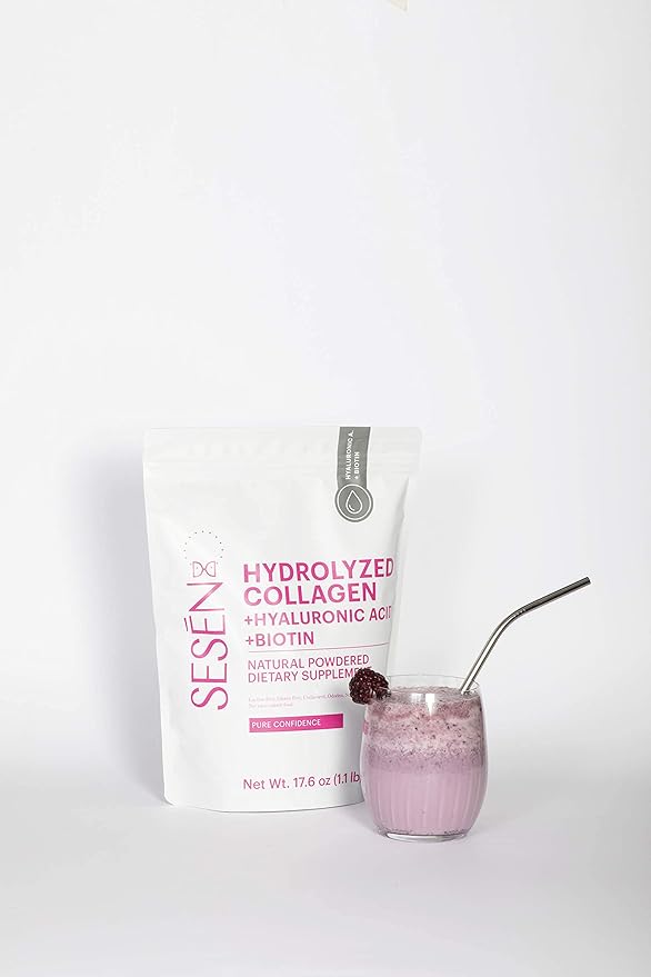 SESEN Hydrolyzed Collagen + Hyaluronic Acid + Biotin en polvo (Pink) Powder 17.6 oz