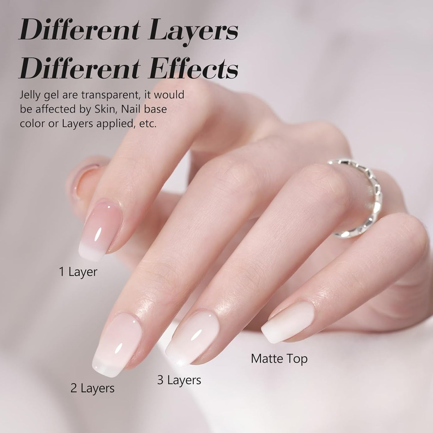 CANNI Milky White Jelly Gel Polish – 9ML Translucent Sheer Nude Soak-Off UV/LED Gel Nail Polish for DIY Manicure or Salon Use