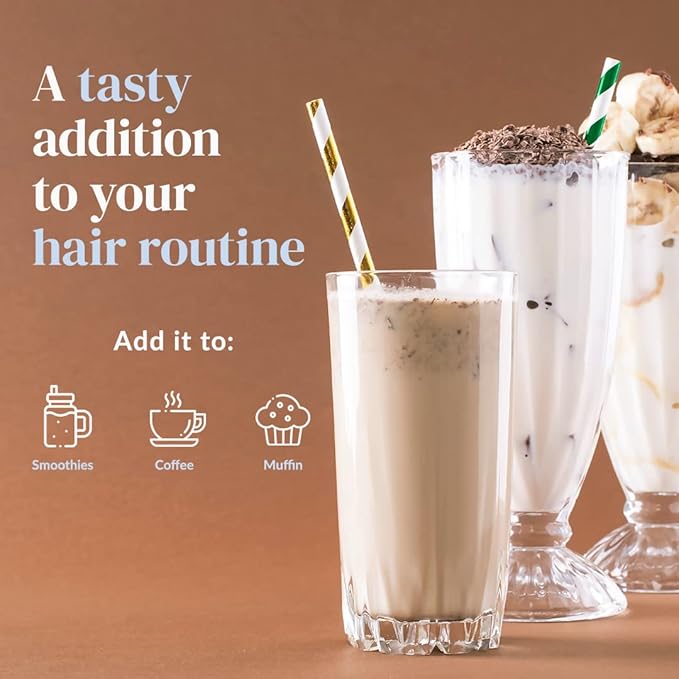 Kerotin Hair Beauty Collagen Multi-Blend Powder Supplement. Supports Hair Growth & Scalp Elasticity. Improves Skin, Bone & Nails Health. Free of Artificial Sweeteners & Flavors. Made in USA(Chocolate)