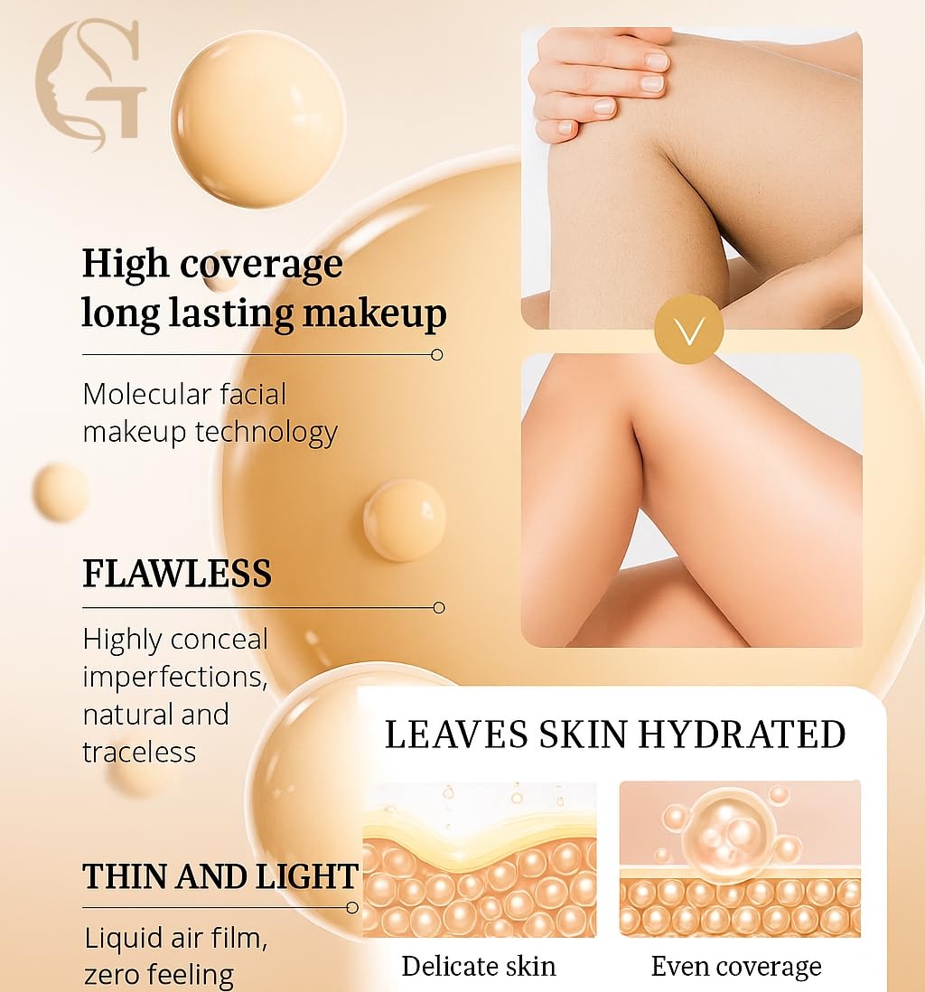 Leg Concealer Body Makeup Foundation – Full Coverage Cream for Veins, Scars, Blemishes – Smooths Skin Tone Waterproof & Long-Lasting Leg Makeup – 100ml (BRONZE)