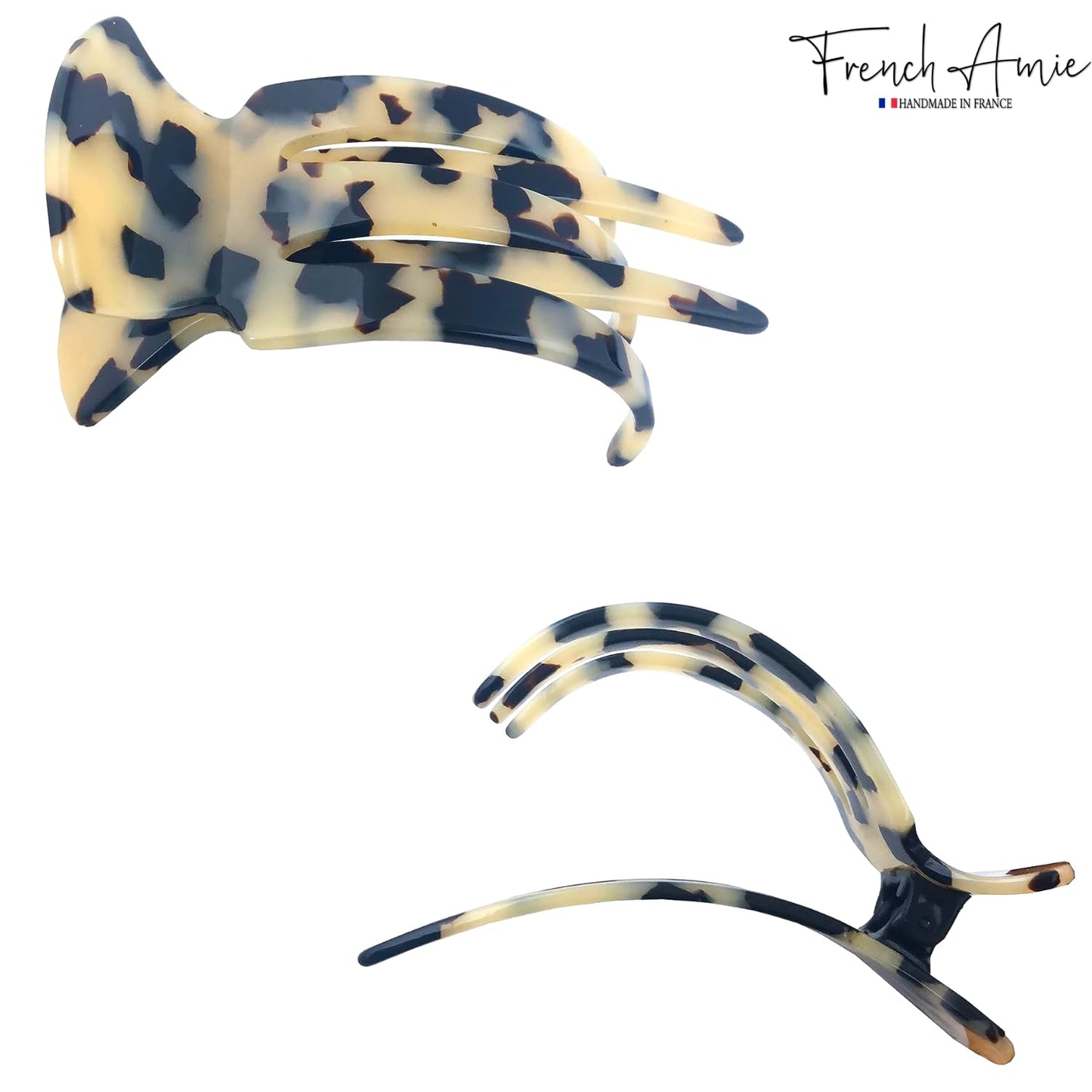 French Amie Pelican White Tokyo Handmade Celluloid Side Slide Beak Duck Jaw Hair Claw Clip Clamp Clutcher for Fine Hair Types