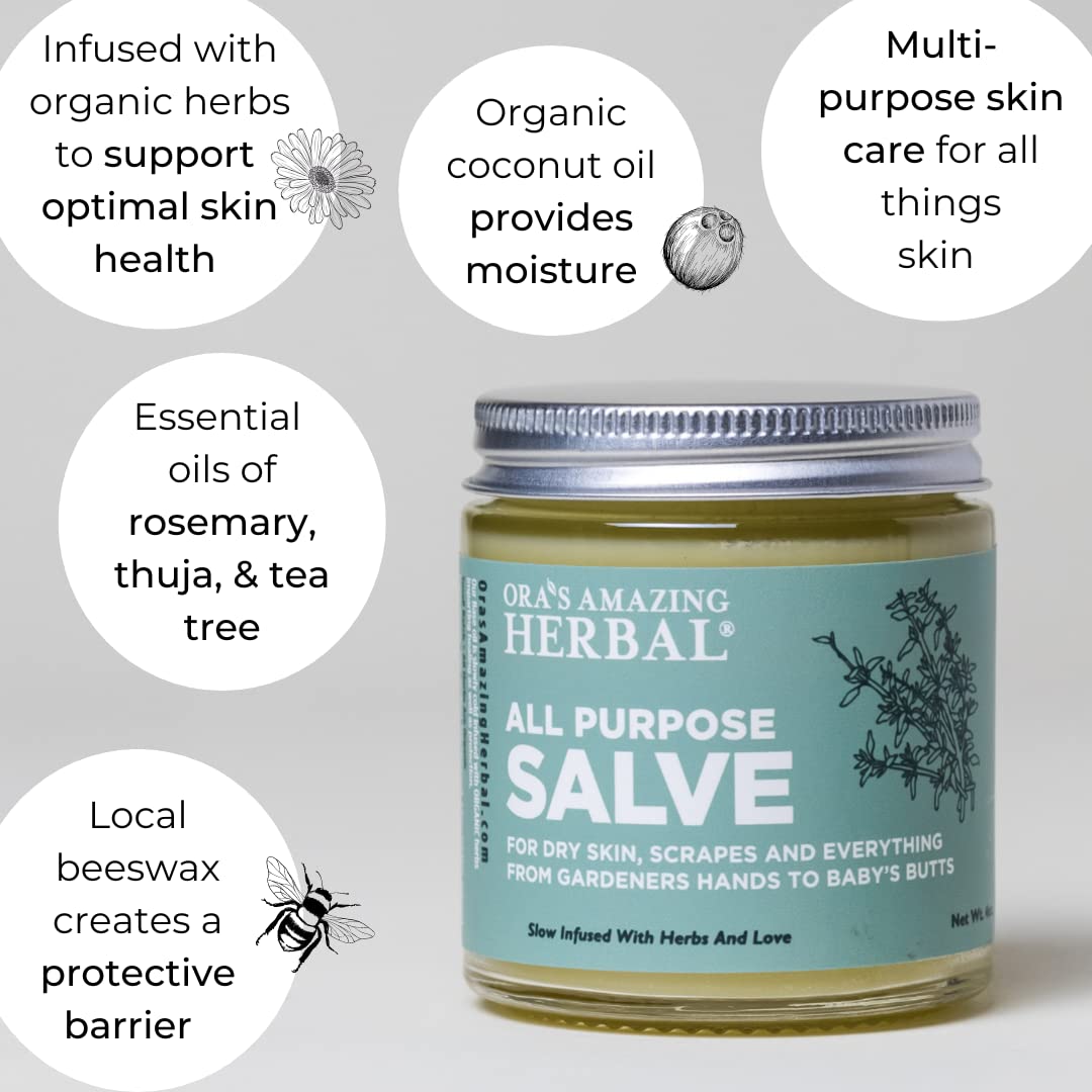 Natural Skin Care Gift Set, Intensive Moisturizers Intensive Dry Skin Care, All Purpose Herbal Salve 4 oz, Citrus Grove Ultra Healing Body Butter, 2 oz Ora's Amazing Herbal