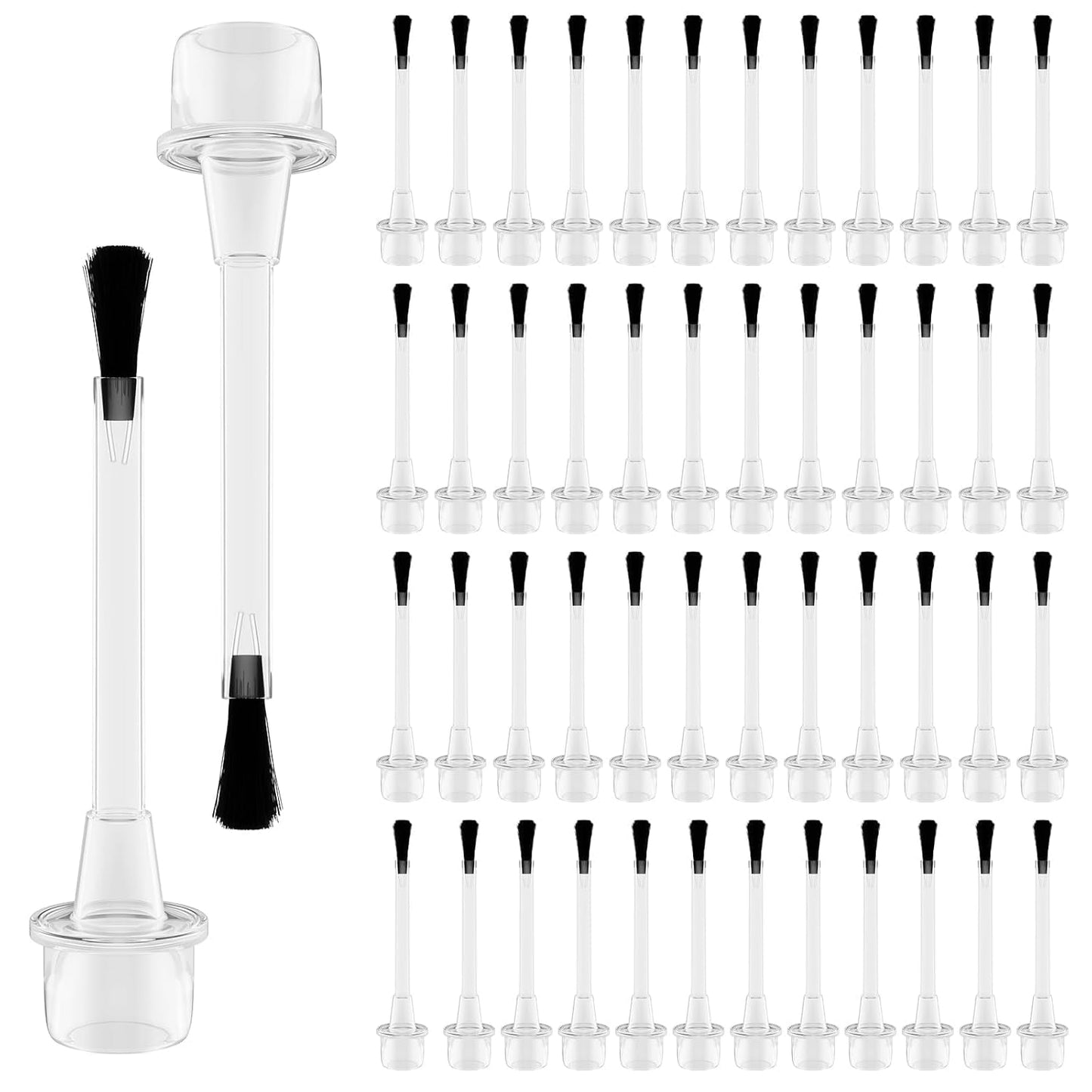50PCS Disposable Nail Polish Brush, Nail Polish Replacement Brush Art Nail Brush Set with Handle Dip Powder Liquid Replacement Brushes Soft Bristles Nail Brushes