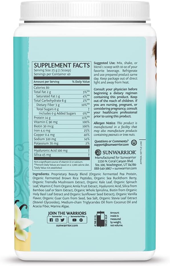 Sunwarrior Vegan Collagen Building Powder Vanilla Flavored 40 Servings & Creatine Monohydrate Powder for Women Berry Lemonade Flavored 50 Servings