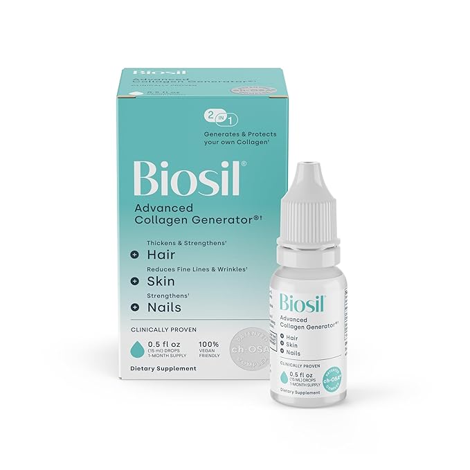 Biosil Collagen Generator - 0.5 fl oz Drops - With Patented ch-OSA Complex - Generates & Protects Your Own Collagen - GMO Free - 30-Day Supply