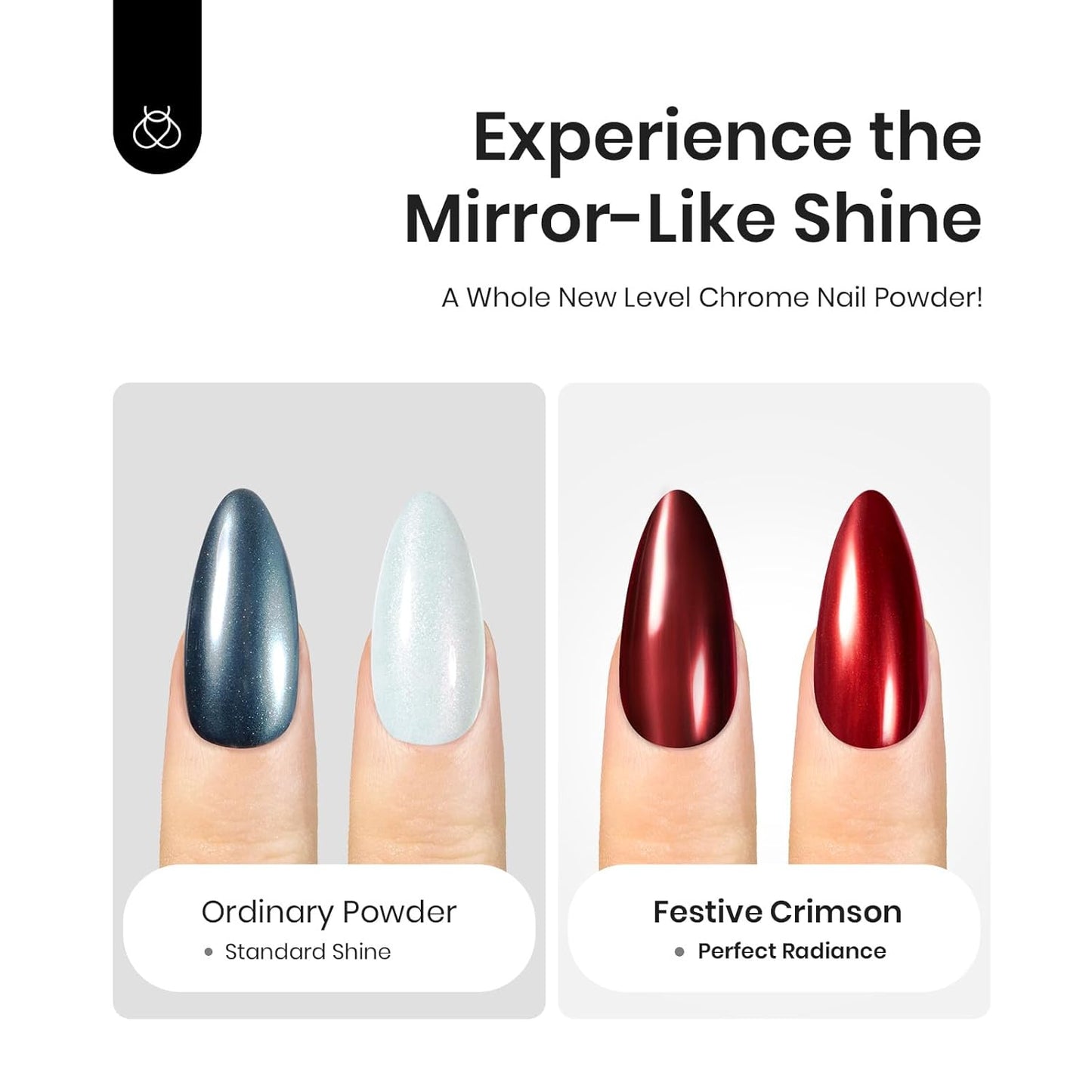 Beetles Red Chrome Nail Powder Metallic Mirror Effect Nail Chrome Powder Mermaid Glitter Red Gel Polish Nail Art DIY Decoration Gifts for Women