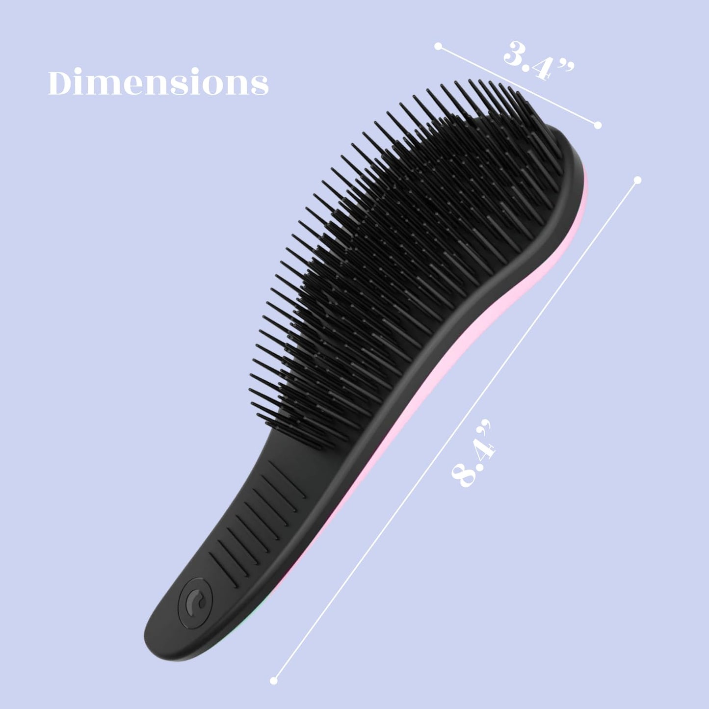 Crave Naturals Glide Thru Detangling Brush For Natural, Curly, Straight, Wet or Dry Hair - Gentle Detangler Brush Styling Tool for Adults, Kids, Toddlers and Little Girls - 7.5 x 3 in, Pink