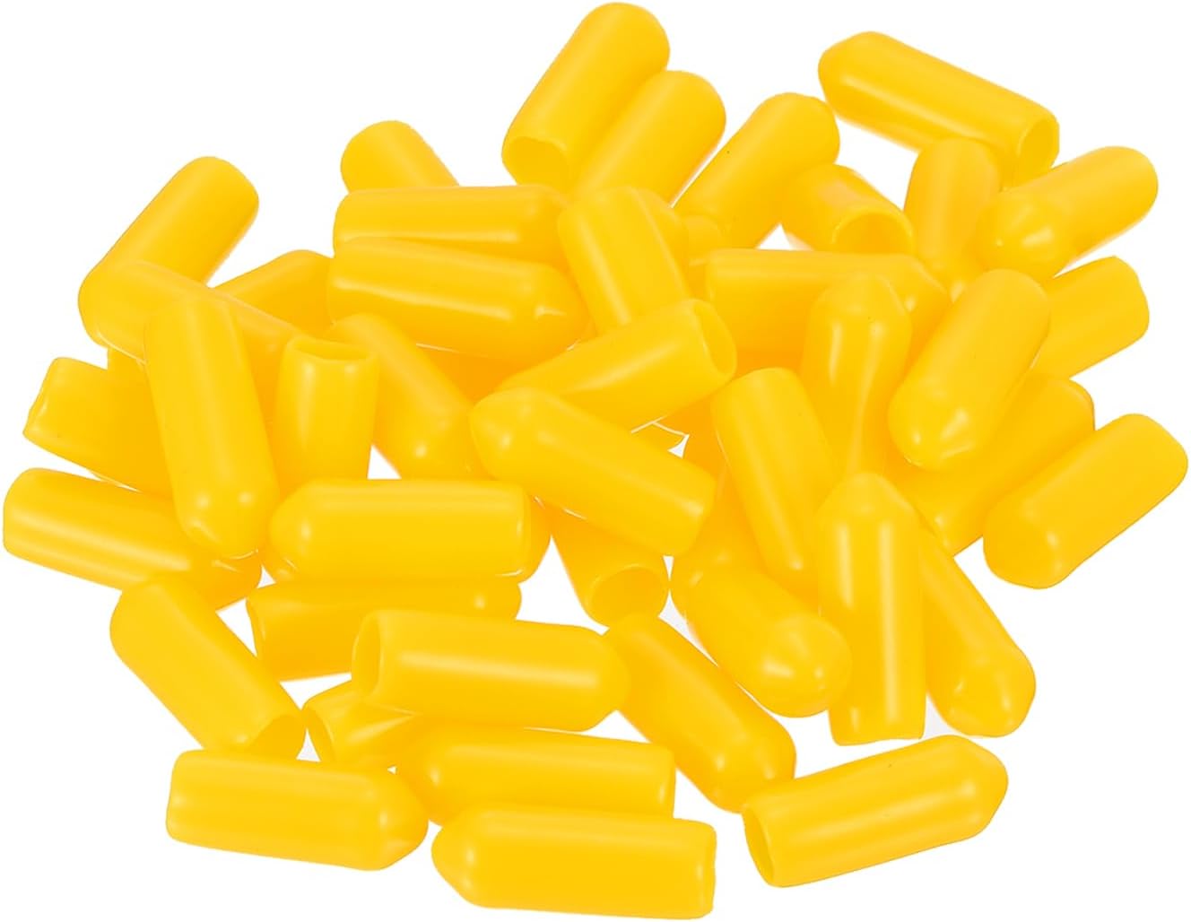 uxcell 50pcs Rubber End Caps 5mm(3/16 inch) ID Vinyl Cap Cover Screw Protectors Yellow