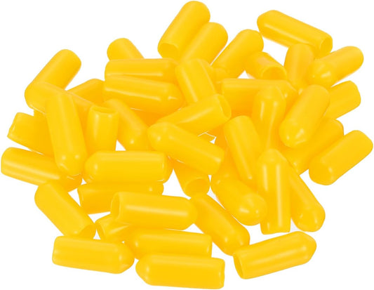 uxcell 50pcs Rubber End Caps 5mm(3/16 inch) ID Vinyl Cap Cover Screw Protectors Yellow