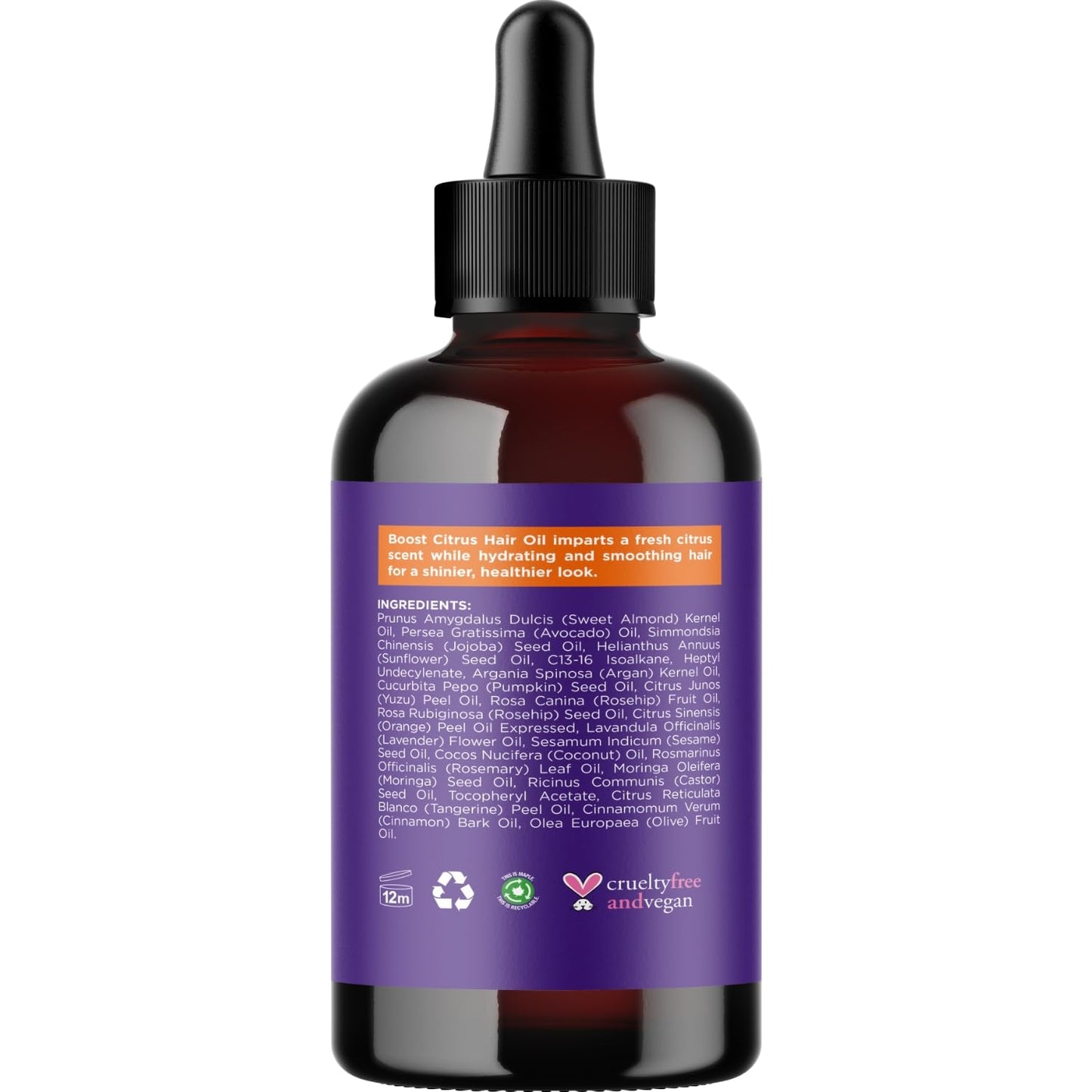 Volumizing Rosemary Hair Oil Serum - Moisturizing Scalp and Hair Oil for Men & Women Infused with Amla Black Castor Pumpkin Argan & Jojoba - Lightweight Hydrating Vegan & Color Safe (Citrus Scent)