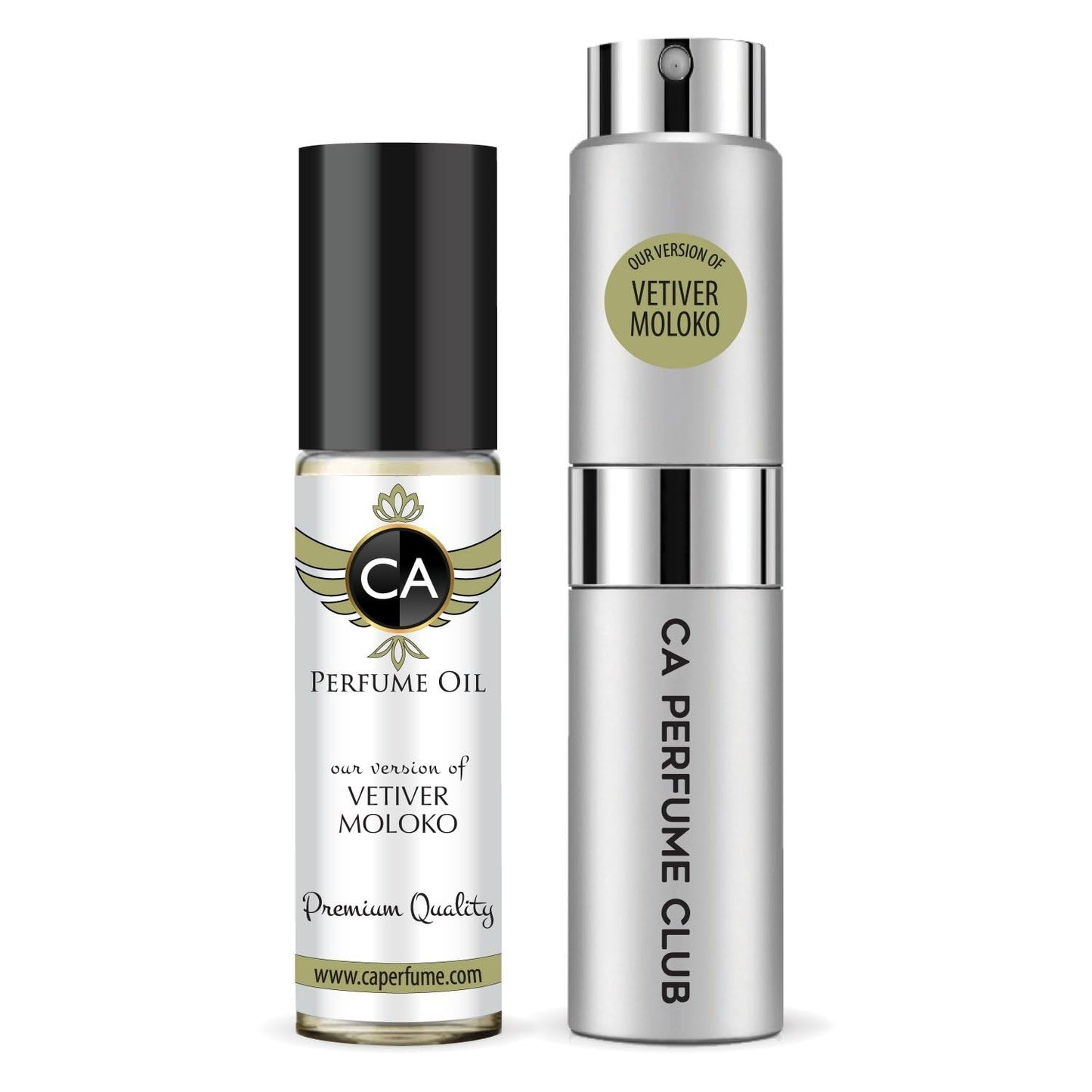 CA Perfume Duo Impression of Vetiver Moloko For Women And Men Perfume Layering Set Long Lasting Travel Size EDP + Body Oil Roll-On Bottle 0.27 Fl Oz+0.33 Fl Oz