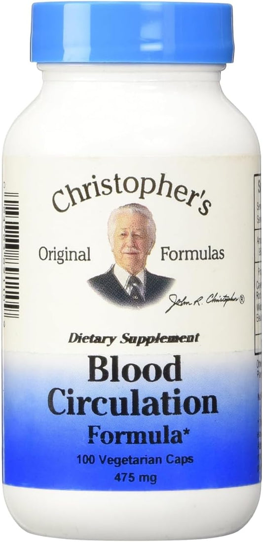 Christopher's Original Formulas Blood Circulation Formula Capsules, Herbal Supplement for Cardiovascular & Circulatory Wellness, 100 Capsules