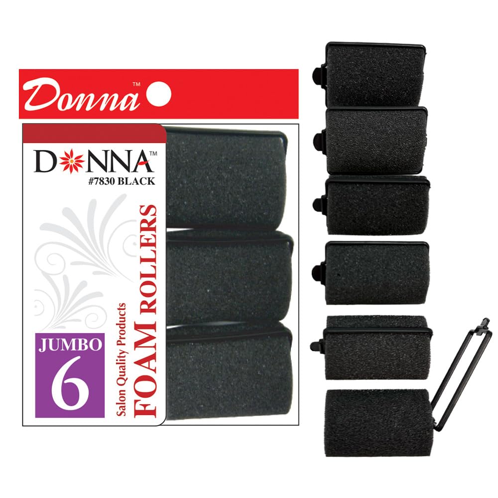 DONNA Foam Hair Roller for Heatless Hair Curler - 1.5"(D) JUMBO - Reliable Foam Material, Time Saving, Care Tips for Hairdressing Styling - 1 Count