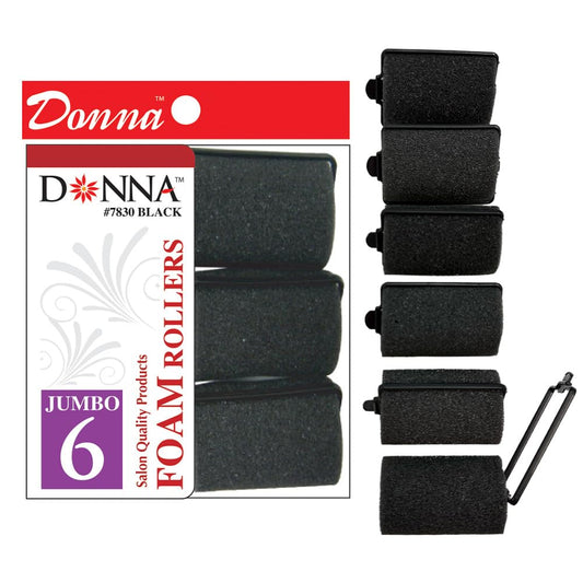 DONNA Foam Hair Roller for Heatless Hair Curler - 1.5"(D) JUMBO - Reliable Foam Material, Time Saving, Care Tips for Hairdressing Styling - 1 Count
