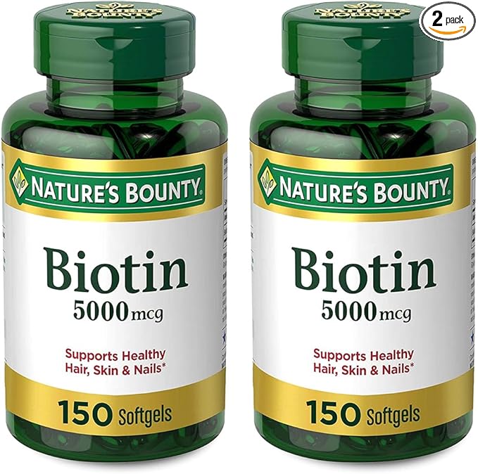 Set of 2 Nature's Bounty® Biotin 5000 mcg, 150 Softgels
