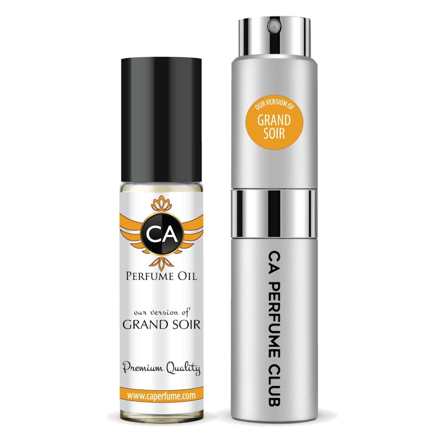 CA Perfume Duo Impression of Grand Soir For Women And Men Perfume Layering Set Long Lasting Travel Size EDP + Body Oil Roll-On Bottle 0.27 Fl Oz+0.33 Fl Oz