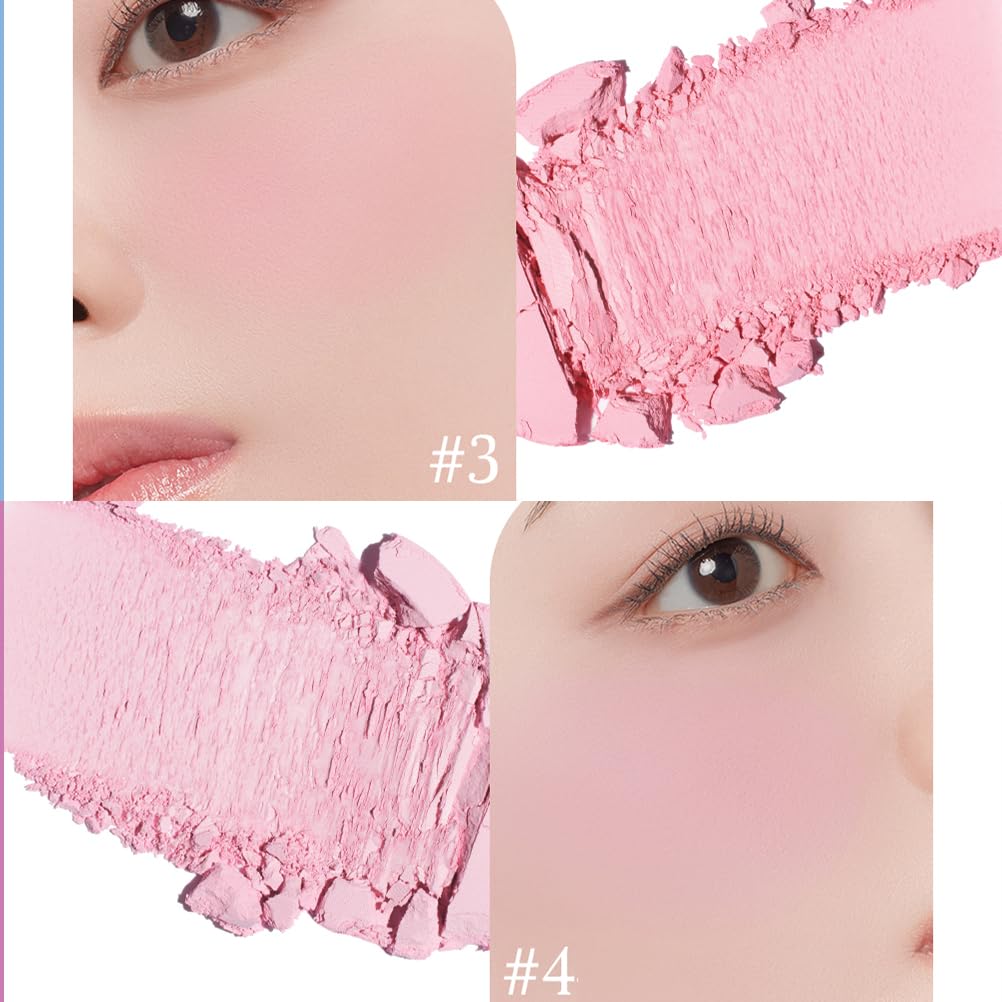 4 Color Matte Pink Eyeshadow Palette – Light Rose Baby Pink Dusty Mauve Soft Lilac eye shadow, Long-Lasting Blendable Powder Eye Makeup for Natural & Glam Looks (4 colors Purple Pink)