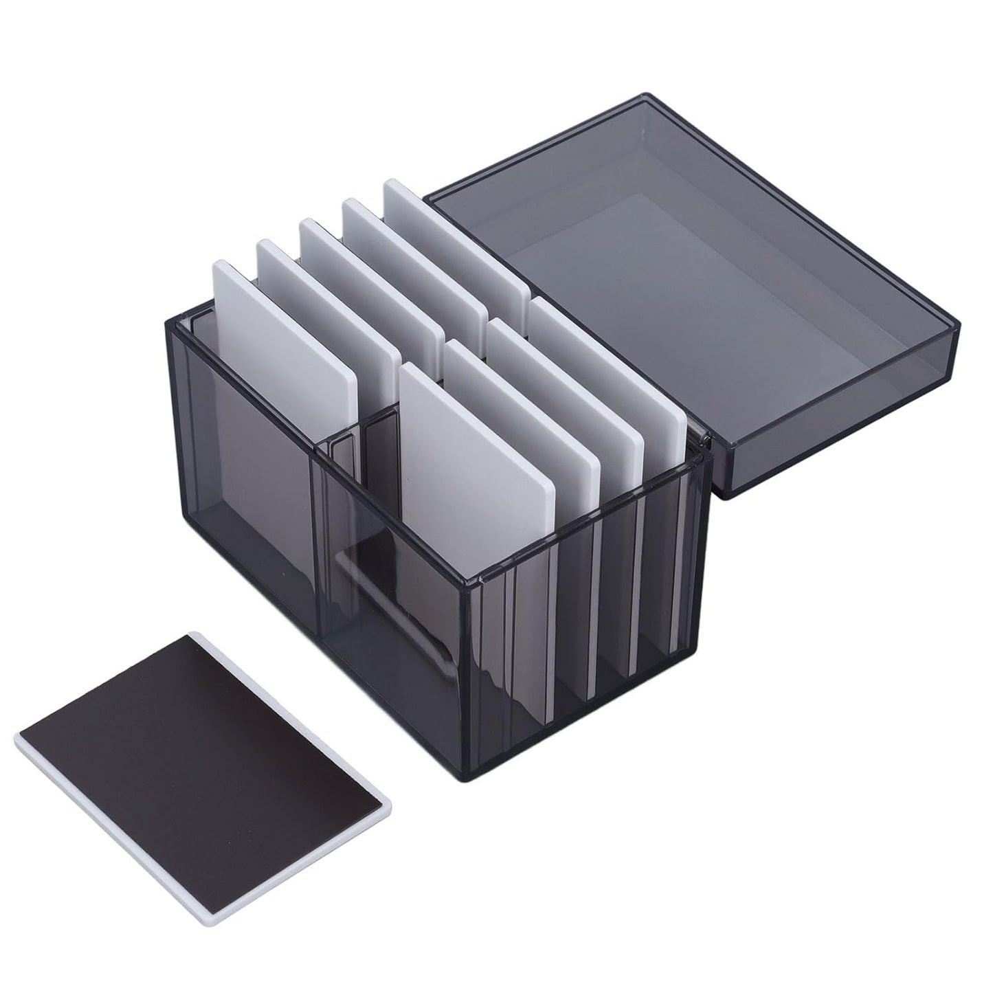 10 Layers Acrylic Eyelash Storage Box with Magnetic Bottom Extension Grafting Tool False Eyelashes Glue Pallet Holder (Tea Transparent)