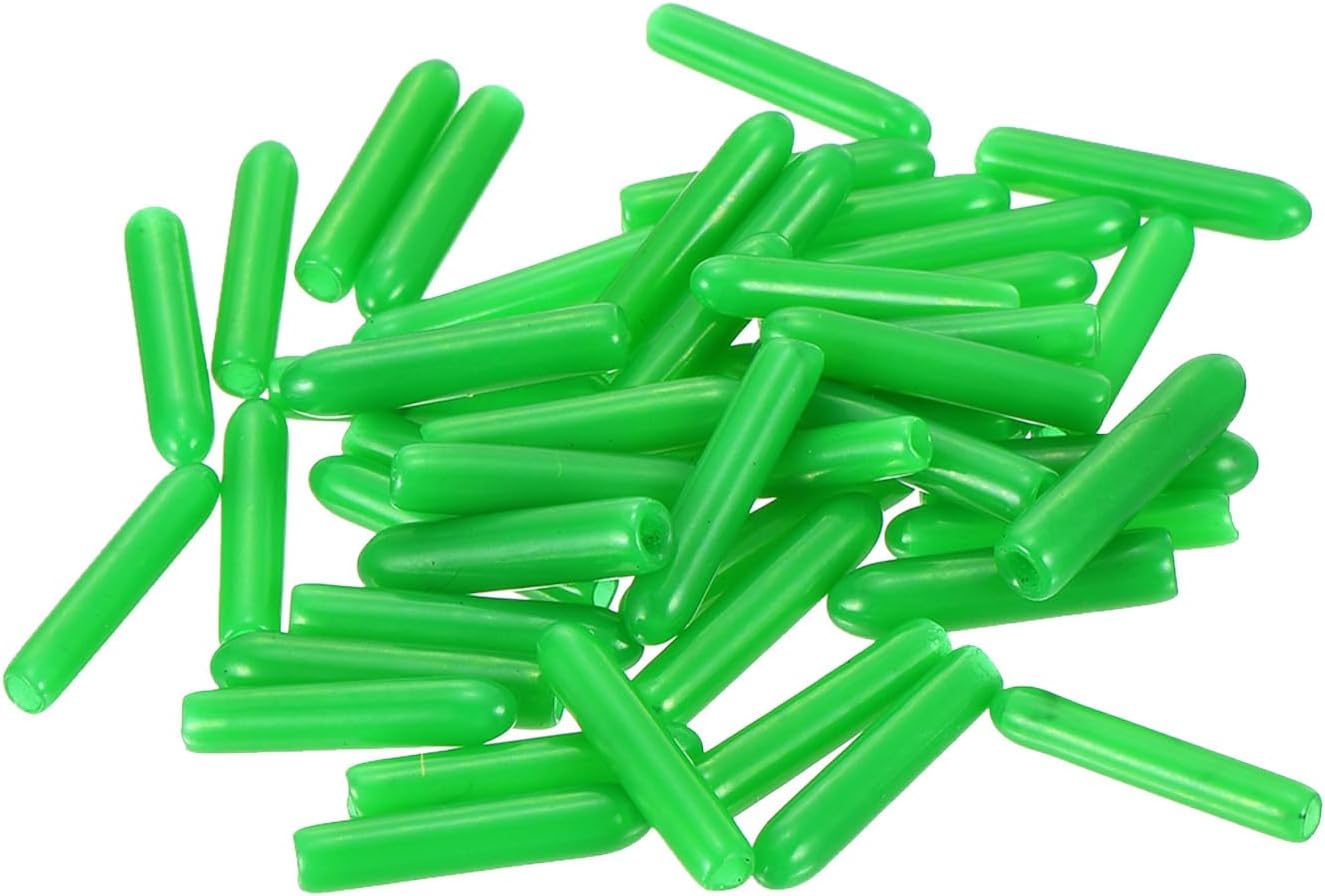 uxcell 50pcs Rubber End Caps 2mm ID Vinyl Cap Cover Screw Protectors Green, 0.08 inch