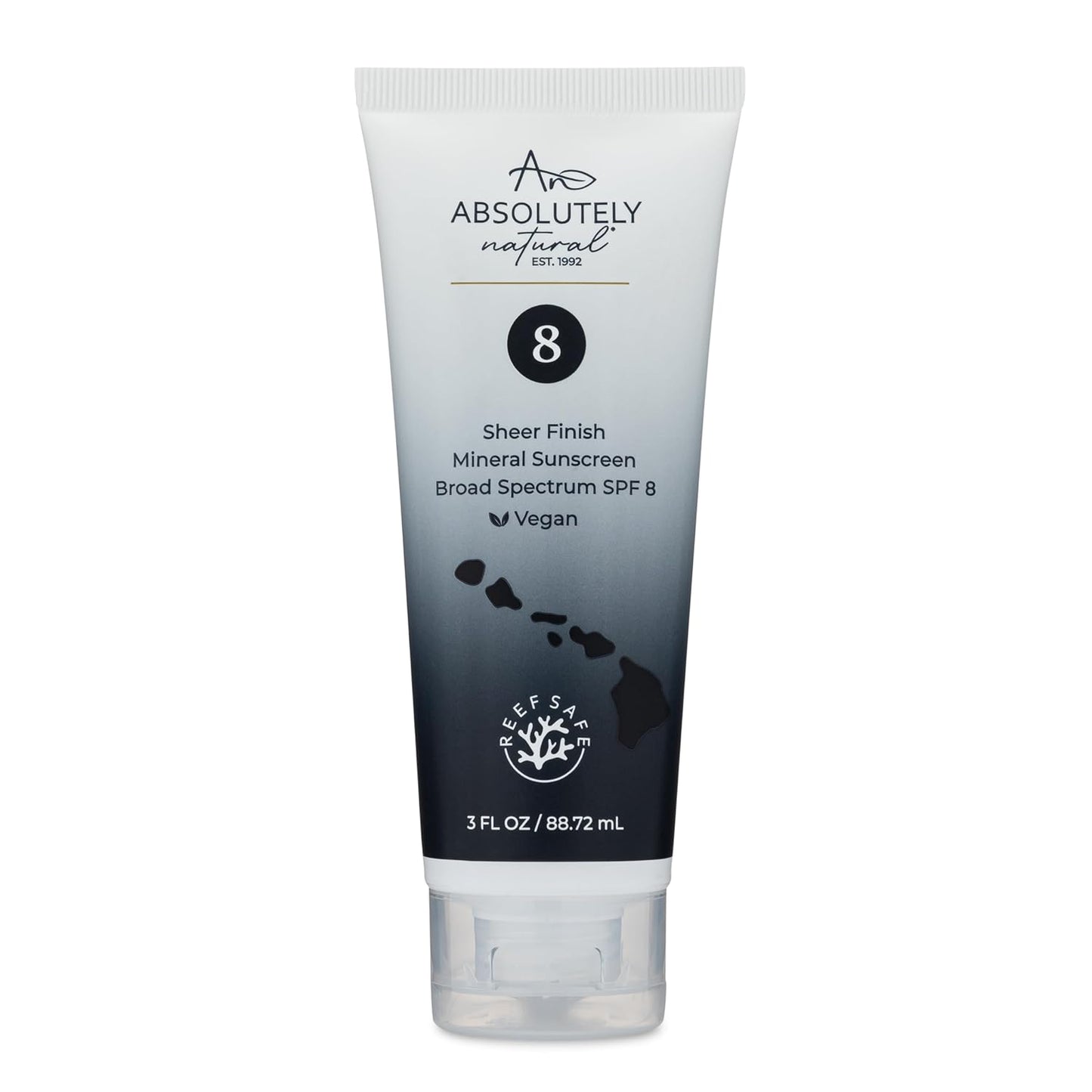 Absolutely Natural - SPF 8 Mineral Sunscreen - Water Resistant Moisturzing Lotion for Body & Face - Non-Nano Zinc Oxide, Vitamin E - 3 Oz