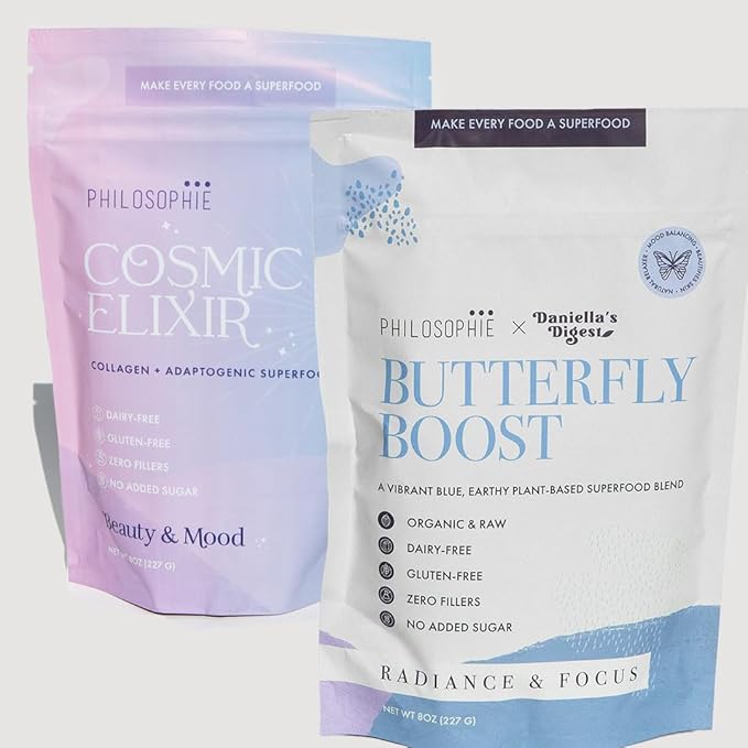 Philosophie Cosmic Elixir & Butterfly Boost Bundle - Superfood Powder Blends - All Natural Plant-Based 2pack
