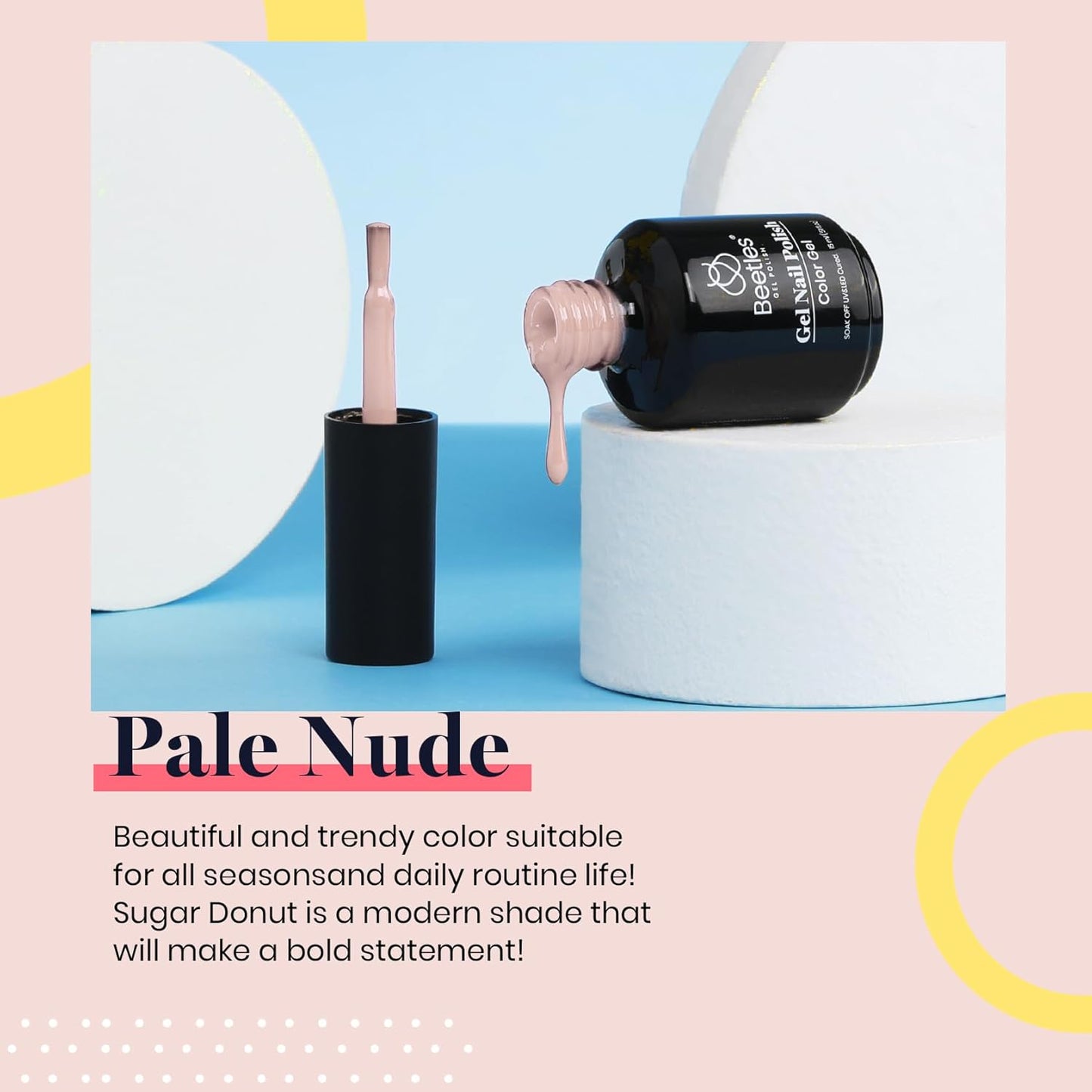 Beetles 15ml Natural Gel Polish Pale Nude Color Nail Gel Pink Neutral Soak Off Uv LED Nail Lamp All Season Nail Art Design Manicure Salon DIY Salon