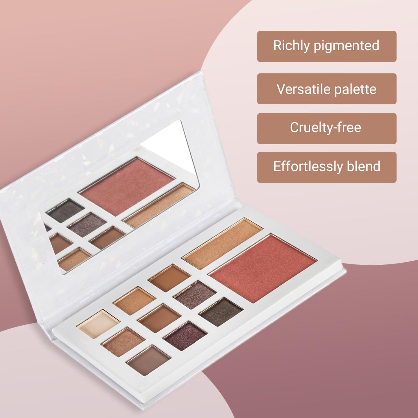 Profusion Cosmetics Beauty Box Face Collection - Compact Full Face Palette with Neutral Eyeshadows, Blush, Highlighter, Lip Gloss & 2 Application Brushes, Long Wearing, Vegan & Cruelty-Free Makeup