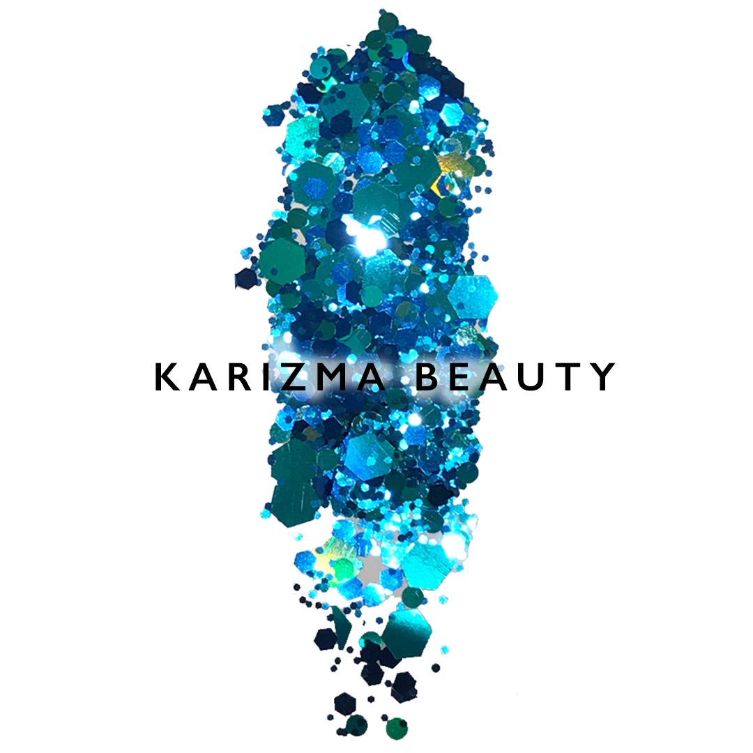 KARIZMA Mermaid Dreams Glitter Set - 10g Chunky Face, Hair, Eye & Body Glitter for Women. Rave & Festival Accessories