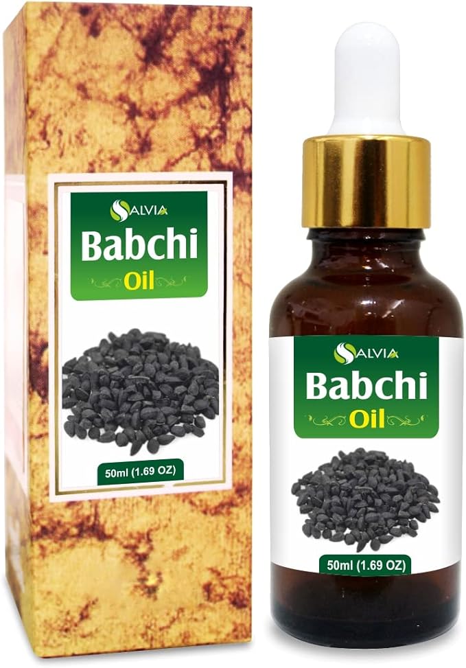 Salvia Babchi Oil (Psoralea Corylifolia) Pure & Natural Undiluted Uncut Cold Pressed Carrier Oil | Use for Aromatherapy | Therapeutic Grade (50 ML with Dropper)