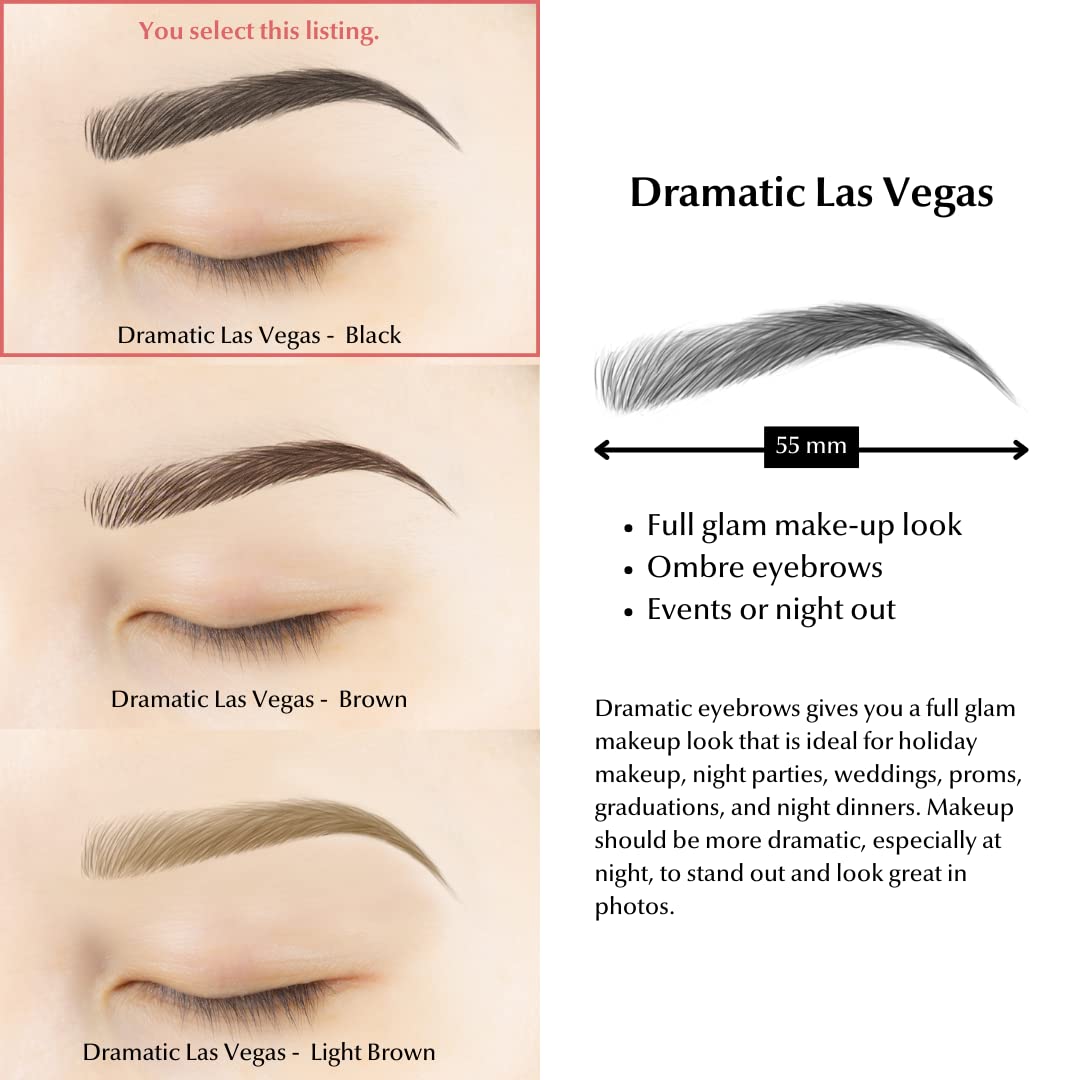 Bliss and Beyond USA | Microblading & Shading Tattoo | A combination of hair stoke and powdered brows | Non-toxic | Vegan friendly (Dramatic Las Vegas, Black)