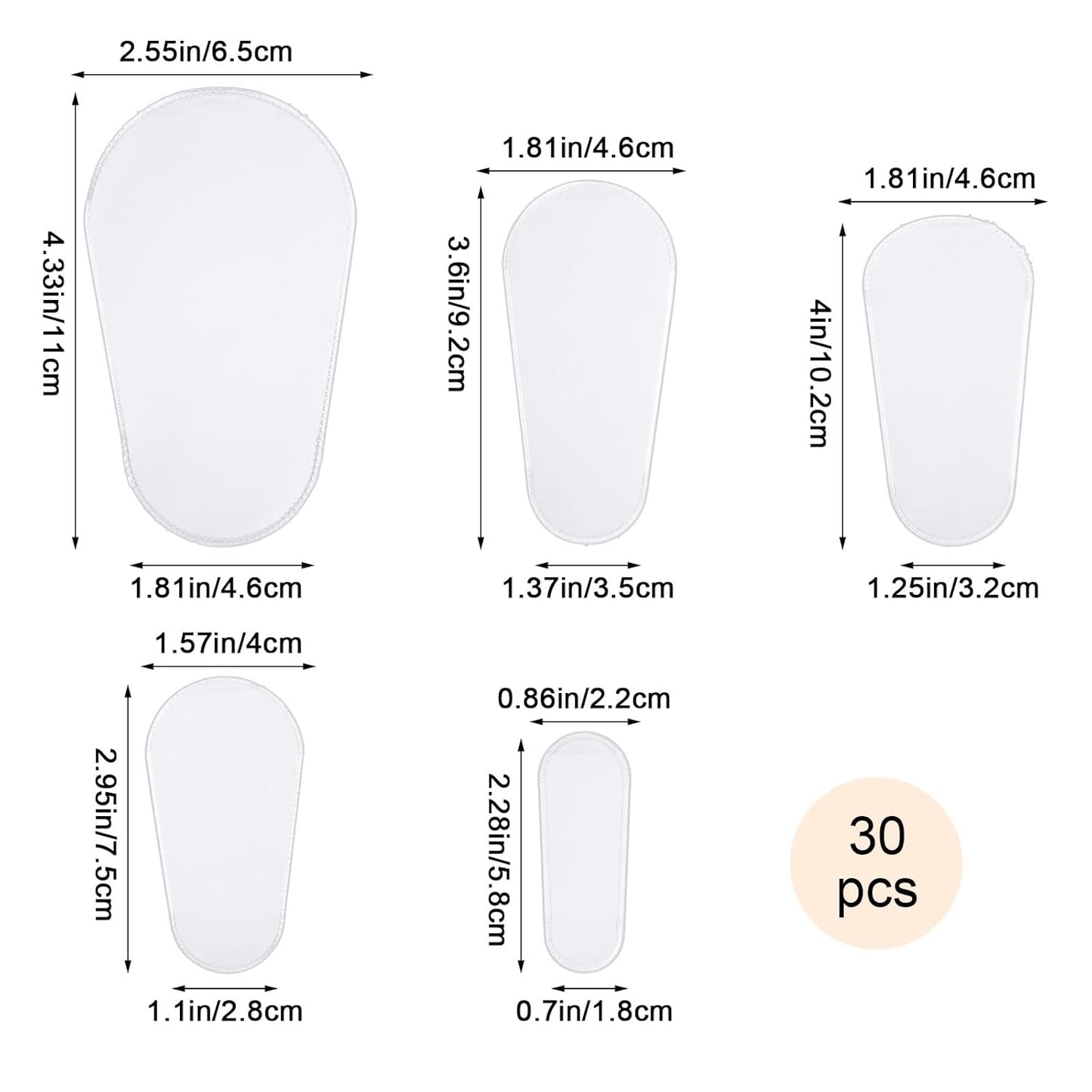 30 Pcs Makeup Brush Covers, 5 Sizes Portable Dustproof Cosmetic Brush Protectors, Lightweight Protective Plastic Make up Brush Guards for Travel & Daily Safe Storage Organizer