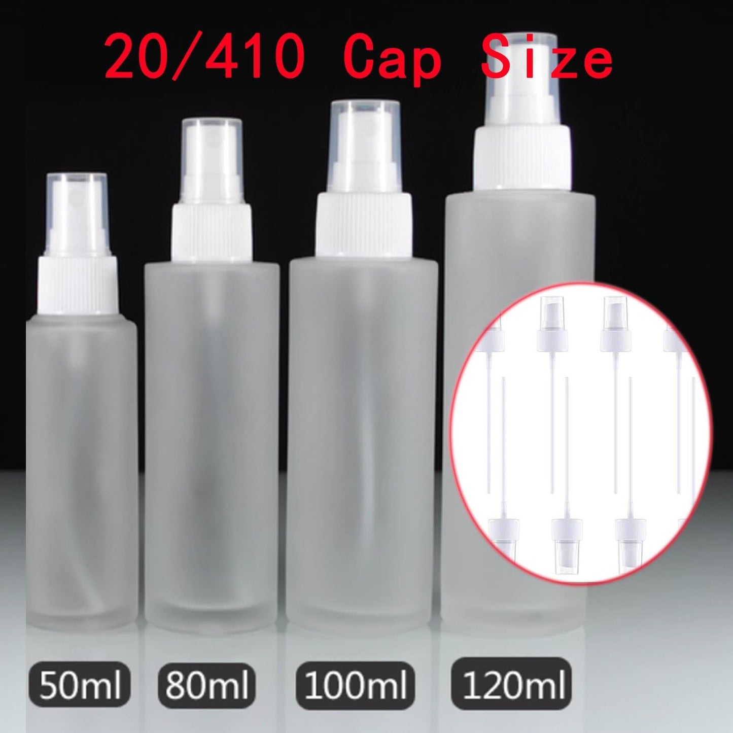 10 Pcs Spray Bottle Top, Nozzle Sprayer Tops, Replacement Pump for Essential Oil Bottles, Dispenser Caps Fine Mist Sprayer for Cosmetic (20/410 Cap Size) white