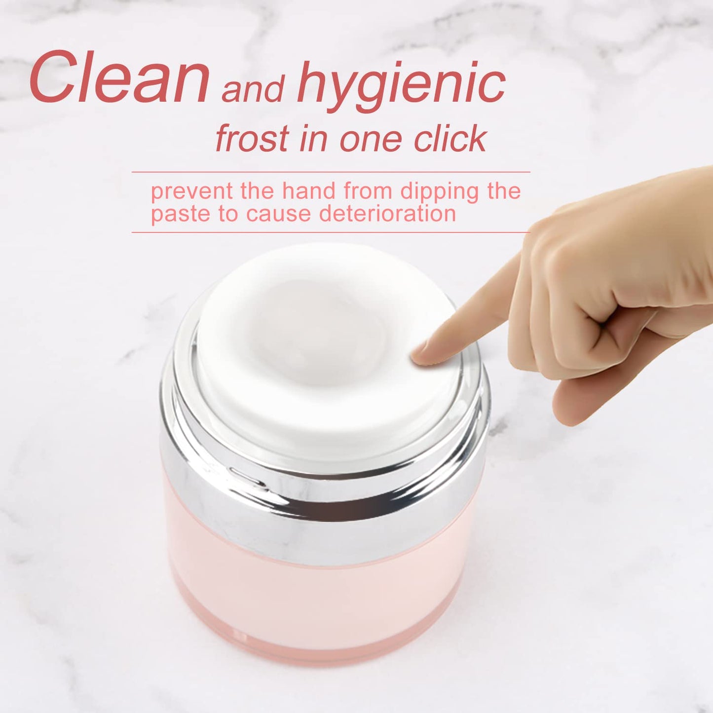 0.5 oz/15 ml Airless Pump Jar,Empty Acrylic Vacuum Jar with Press Pump,Portable Travel Face Cream Lotion Sample Cosmetic Container Pot for Makeup,Essence,Moisturizer,Eye Cream-4 Pack,Pink