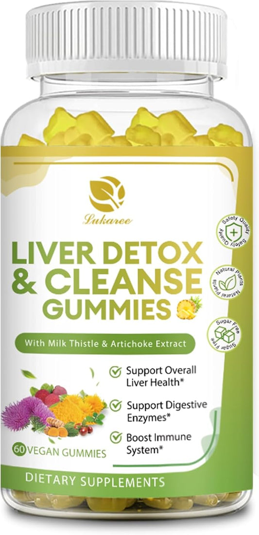 Liver Cleanse Detox & Repair Gummies 24 Potent w/3000MG Milk -60 Count